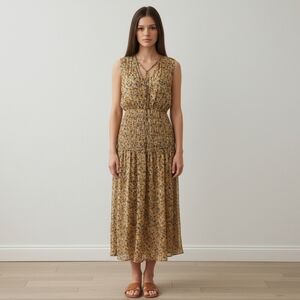 Shona Joy Mustard Floral Midi Dress